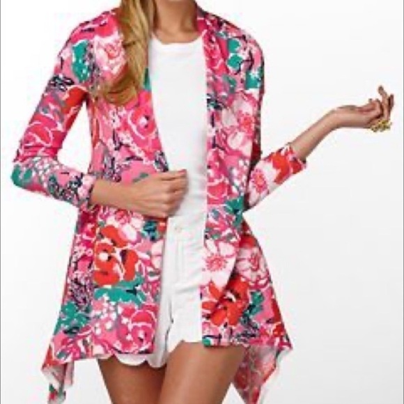 Lilly Pulitzer Jacey Cardigan Sweater Small Floral Cottagecore Preppy Colorful - Picture 2 of 10